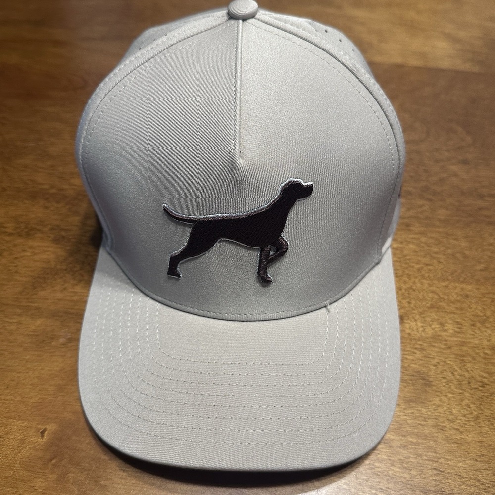 Waggle Golf Pointer Snapback Hat Mens OSFM Tan Perforated Excellent Dog Logo